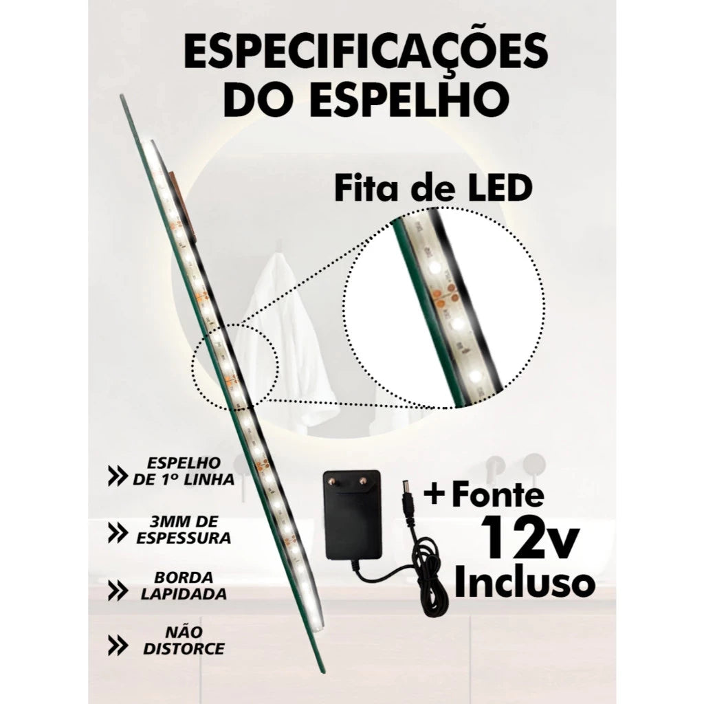 Espelho Led 60cm