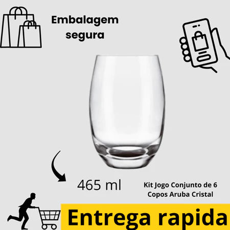 Jogo 6 Copos Cristal